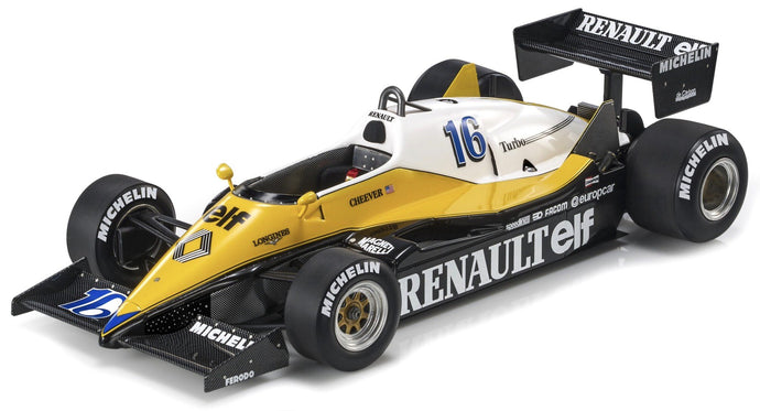 RENAULT F1 RE40 N 16 3rd FRENCH GP 1983 EDDIE CHEEVERT BLACK YELLOW WHITE 1:18