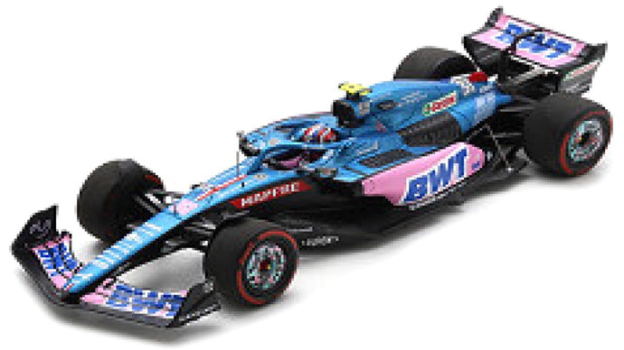 ALPINE F1 A522 TEAM ALPINE BWT N 31 MIAMI GP 2022 ESTEBAN OCON WITH SHOWCASE - SPECIAL BOX BLUE PINK 1:18