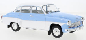 WARTBURG 312 1965 LIGHT BLUE WHITE 1:18