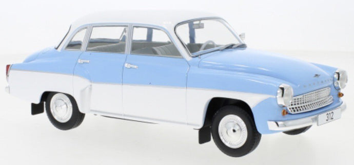 WARTBURG 312 1965 LIGHT BLUE WHITE 1:18