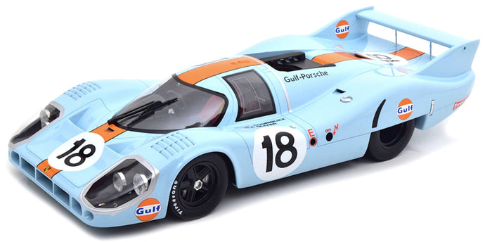 PORSCHE 917LH 4.9L TEAM JOHN WYER AUTOMOTIVE ENGINEERING LTD. N 18 24h LE MANS 1971 P.RODRIGUEZ - J.OLIVER LIGHT BLUE ORANGE 1:12