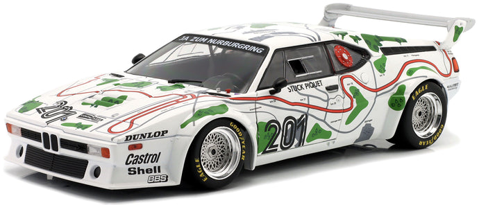 BMW M1 (E26) TEAM BMW MOTORSPORT N 201 3rd 1000 Km ADAC NURBURGRING 1980 N.PIQUET - H.J.STUCK WHITE GREEN RED 1:18