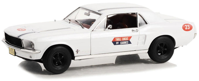 Ford MUSTANG COUPE #23 - THRILL CIRCUS BY KARNES 1967 THE MOB SQUAD TV SERIES 1968-73 hvid/sort 1:18