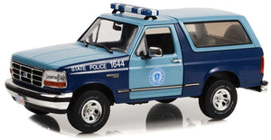Ford BRONCO XLT - MASSACHUSETTS STATE POLICE 1996 lys blå/blå 1:18
