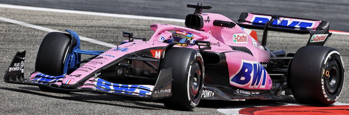 BWT ALPINE F1 TEAM A522 #14 FERNANDO ALONSO BAHRAIN GP 2022 lyserød/blå/hvid 1:18