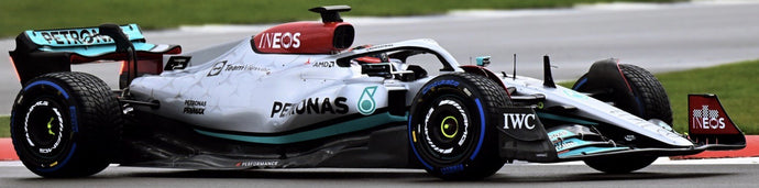 MERCEDES GP F1 W13E TEAM MERCEDES-AMG PETRONAS F1 N 63 SILVERSTONE BRITISH GP 2022 GEORGE RUSSELL SILVER GREEN 1:43