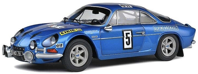Renault ALPINE A110 1600S #5 NICOLAS/TODT OLYMPIA RALLY 1972 blå metallic 1:18