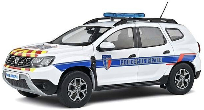 DACIA DUSTER MKII POLICE MUNICIPALE 2019 WHITE LIGHT BLUE 1:18