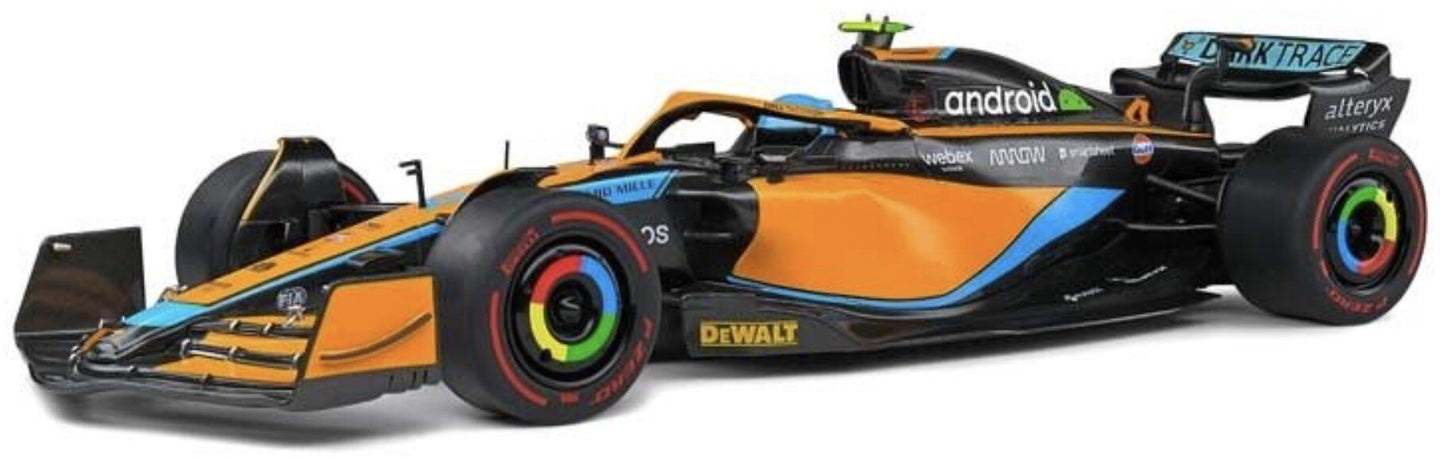 McLAREN F1 MCL36 TEAM MCLAREN N 4 3rd EMILIA ROMAGNA ITALY GP 2022 LANDO NORRIS ORANGE LIGHT BLUE 1:18