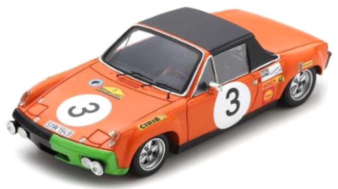 Porsche 914/6 #3 WALDEGAARD/ANDERSSON/CHASSEUIL 2nd MARATON DE LA ROUTE 1970 orange/sort/grøn 1:43