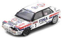 Indlæs billede til gallerivisning Lancia DELTA HF INTEGRALE 16V #1 AURIOL/OCCELLI WINNER RALLY SAN REMO 1991 hvid/blå/rød 1:43