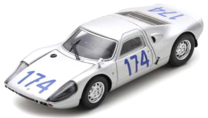 PORSCHE 904 GTS N 174 4th TARGA FLORIO 1965 J.BONNIER - G.HILL SILVER 1:43