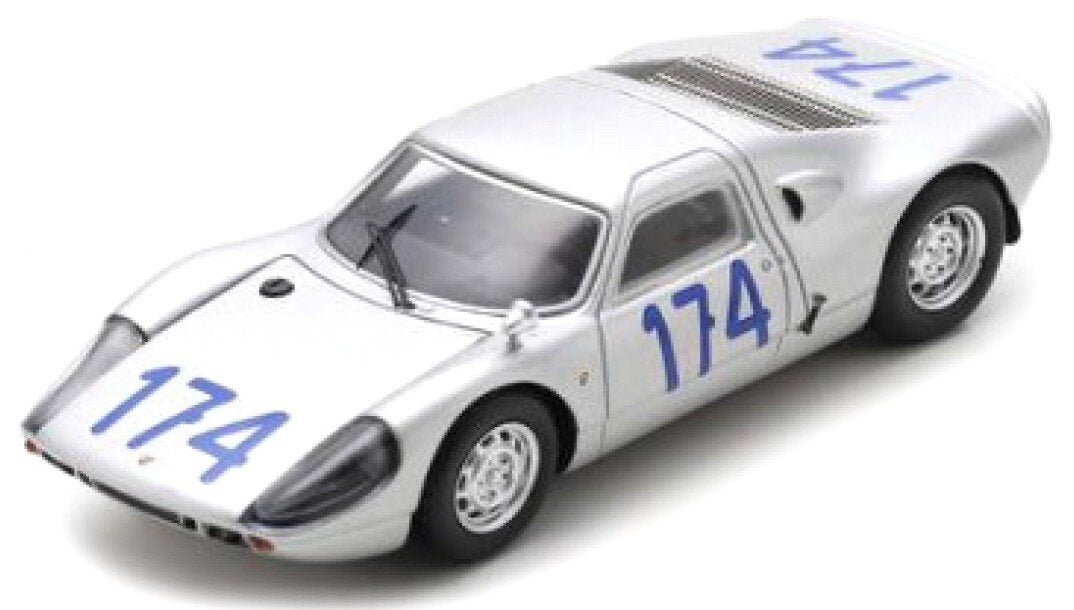 PORSCHE 904 GTS N 174 4th TARGA FLORIO 1965 J.BONNIER - G.HILL SILVER 1:43