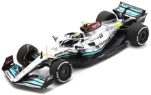 Indlæs billede til gallerivisning MERCEDES-AMG PETRONAS FORMULA ONE TEAM F1 W13 E PERFORMANCE #44 L. HAMILTON 300TH GP FRENCH GP 2022 sølv/turkis 1:43