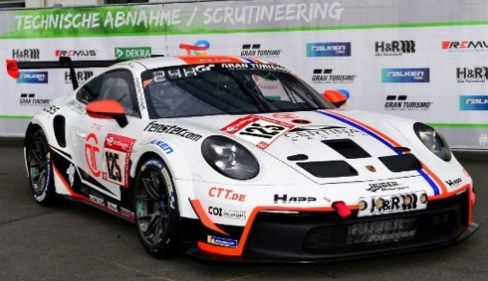 Porsche 911 GT3 CUP #125 SCHELL/AUST/BOLLRATH 24H NURBURGRING 2022 hvid/rød/sort 1:43