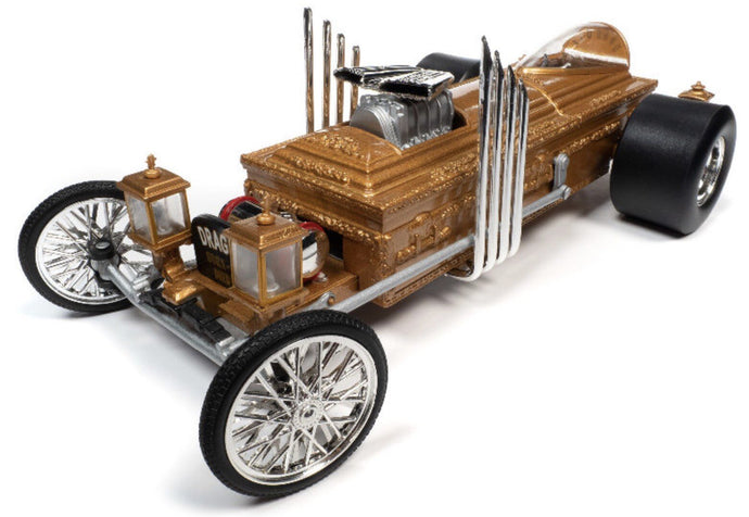 TV SERIES DRAGSTER THE MUNSTERS DRAGULA - DRACULA GOLD MET 1:18