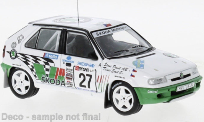 Skoda FELICIA KIT CAR #27 TRINER/STANC RALLY SCHWEDEN 1995 hvid/grøn 1:43
