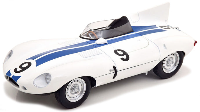 JAGUAR D-TYPE 3.4L TEAM BRIGGS CUNNINGHAM N 9 24h LE MANS 1955 P.WALTERS - W.SPEAR WHITE BLUE 1:18