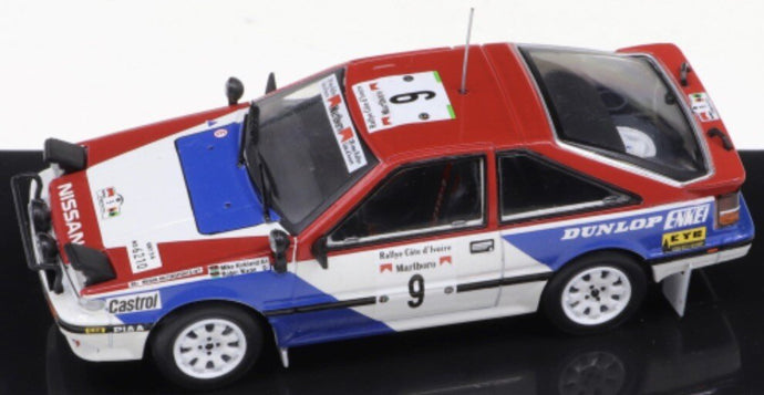 Nissan 200 SX #9 KIRKLAND/NIXON RALLYE COTE D IVOIRE 1987 rød/hvid/blå 1:43