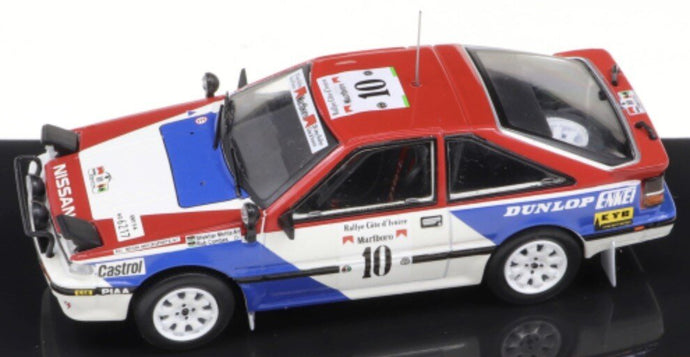 Nissan 200 SX #10 MEHTA/COMBES RALLYE COTE D IVOIRE 1987 rød/hvid/blå 1:43