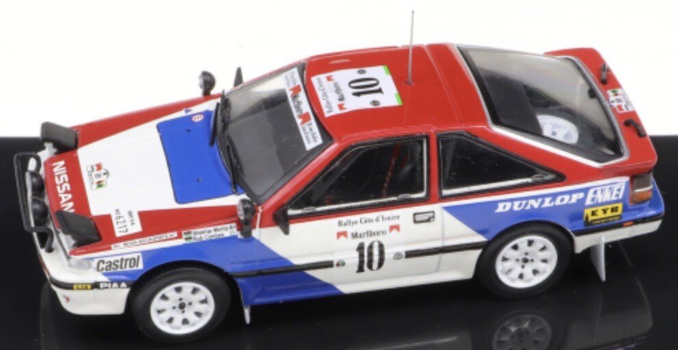 Nissan 200 SX #10 MEHTA/COMBES RALLYE COTE D IVOIRE 1987 rød/hvid/blå 1:43