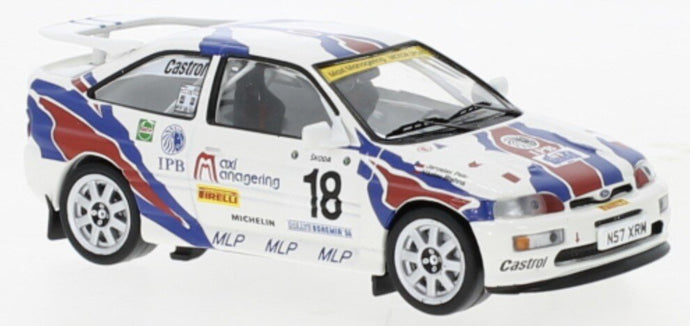 FORD ENGLAND ESCORT RS COSWORTH N 18 RALLY BOHEMIA 1996 V.BLAHNA - J.PELC WHITE BLUE RED 1:43