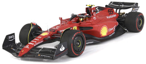 FERRARI F1-75 TEAM SCUDERIA FERRARI N 55 2nd BAHRAIN GP 2022 CARLOS SAINZ WITH SHOWCASE RED 1:18