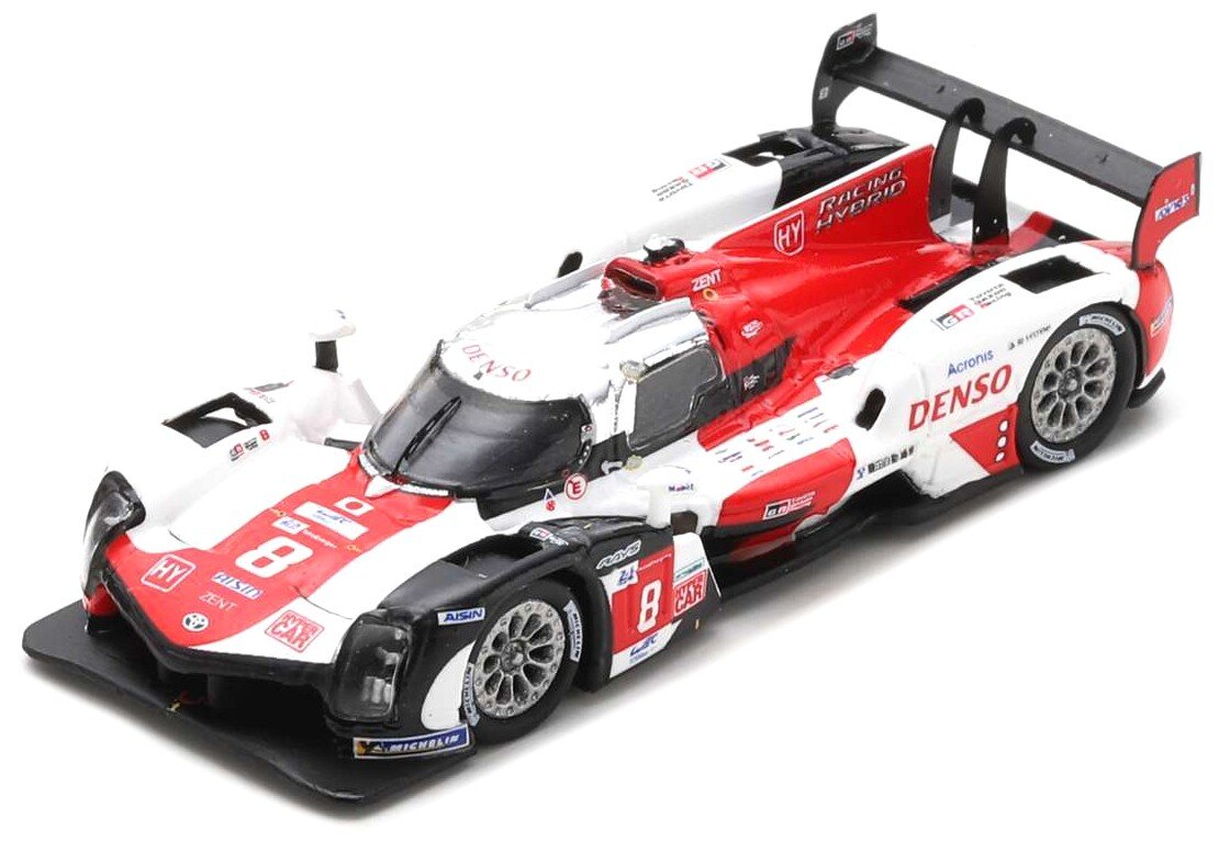 TOYOTA GR010 3.5L V6 TWIN TURBO HYBRID TEAM GAZOO RACING N 8 2nd 24h LE MANS 2021 S.BUEMI - N.NAKAJIMA - B.HARTLEY WHITE RED 1:87