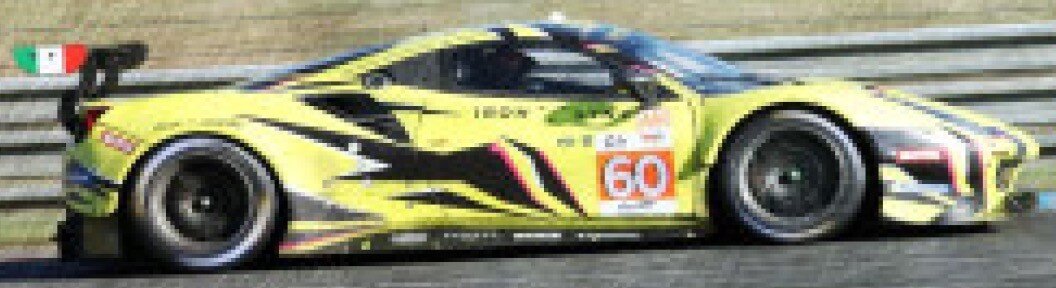 FERRARI 488 GTE EVO 3.9L TURBO V8 TEAM IRON LYNX N 60 24h LE MANS 2022 C.SCHIAVONI - A.BALZAN - R.GIAMMARIA YELLOW BLACK 1:43