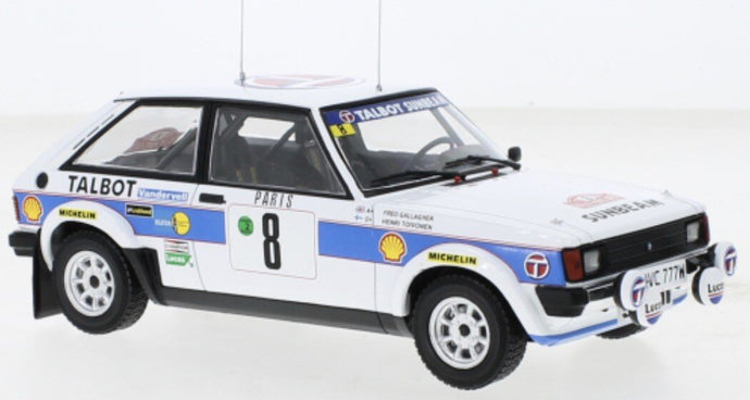 Talbot SUNBEAM LOTUS #8 TOIVONEN/GALLEGHER RALLY MONTE CARLO 1981 hvid/blå/rød 1:24
