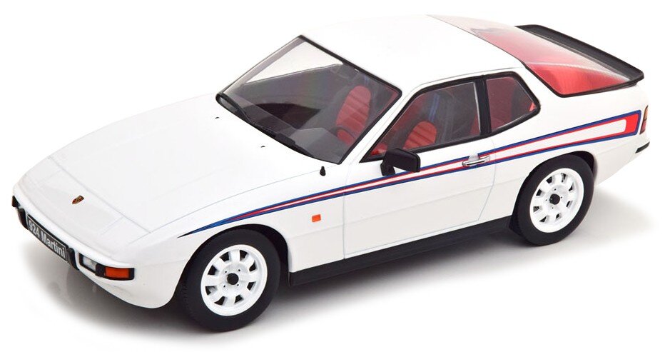 PORSCHE 924 MARTINI LIVERY 1985 WHITE RED BLUE 1:18