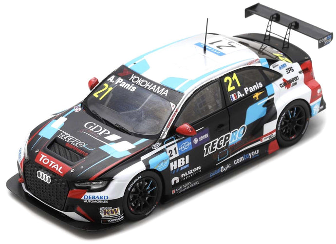 Audi RS 3 LMS #21 AURELIEN PANIS 9th RACE 2 WTCR MACUA GUIA RACE 2018 sort/hvid/blå 1:43