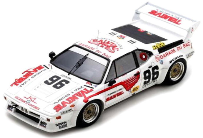 BMW M1 M88 3.5L S6 TEAM GARAGE DU BAC N 96 24h LE MANS 1980 F.ALLIOT - J.GUERIN WHITE RED 1:43