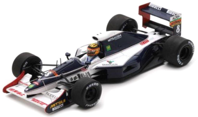 Brabham BT60Y #8 MARK BLUNDELL BELGIAN GP 1991 mørk blå/hvid/rød 1:43