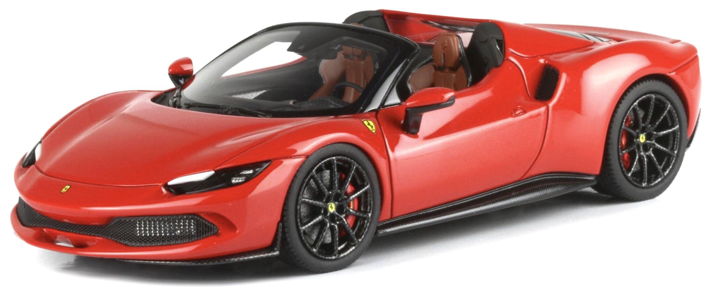FERRARI 296 GTS SPIDER 2022 - BLACK WHEELS ROSSO CORSA 322 - RED 1:43