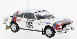 Peugeot 504 COUPE V6 #2 NICOLAS/GAMET RALLY WM COTE D IVOIRE 1978 hvid/rød/blå 1:43