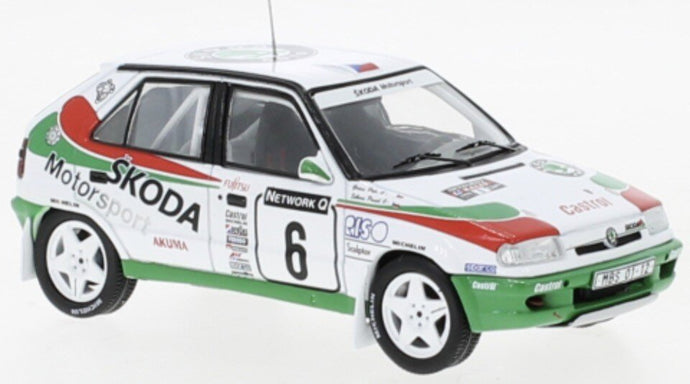 SKODA FELICIA TEAM SKODA MOTORSPORT N 6 RALLY RAC LOMBARD 1996 P.SIBERA - P.GROSS WHITE RED 1:43