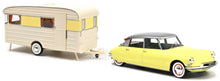 Indlæs billede til gallerivisning Citroen DS 19 1960 &amp; CARAVAN DIGUE PANORAMIC gul/grå 1:18