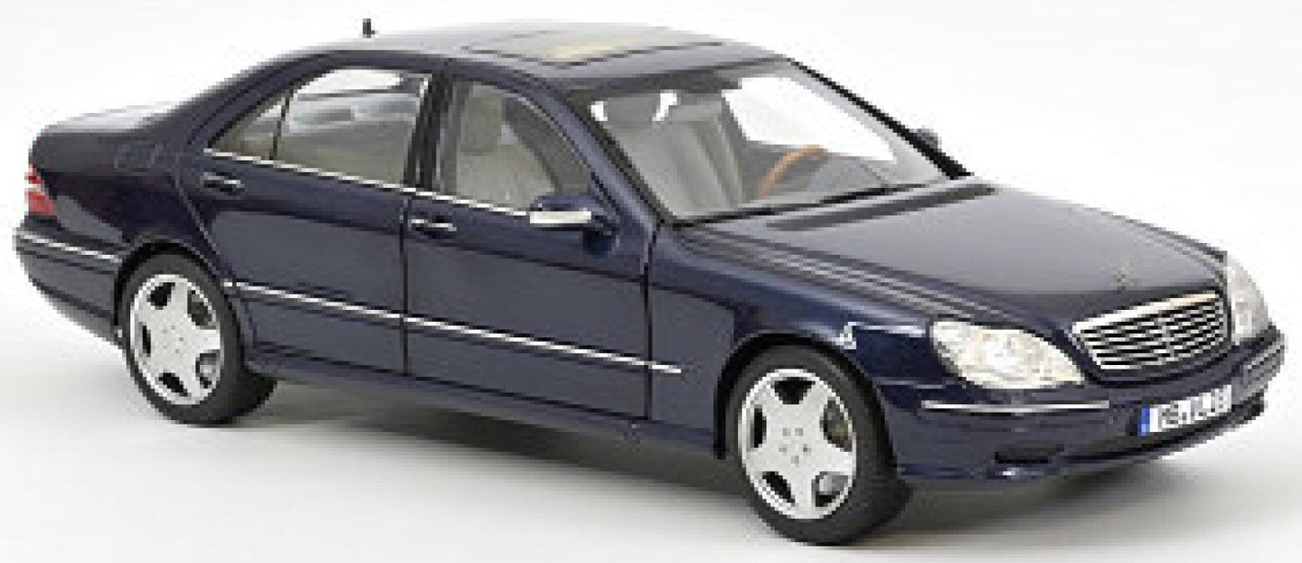 Mercedes Benz S55 AMG 2000 mørk blå metallic 1:18