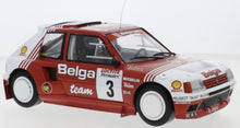 Indlæs billede til gallerivisning PEUGEOT 205 T16 Gr.B BELGA N 3 RALLY YPRES 1985 B.DARNICHE - A.MAHE RED WHITE 1:18