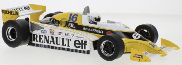 RENAULT F1 RS10 TEAM RENAULT ELF N 15 POLE POSITION AND WINNER FRANCE GP 1979 JEAN PIERRE JABOUILLE YELLOW WHITE 1:18