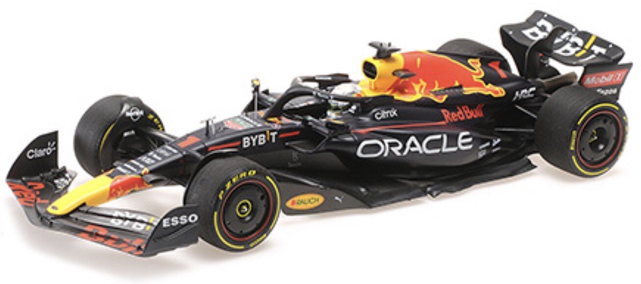 RED BULL F1 RB18 TEAM ORACLE RED BULL RACING N 1 WINNER FRENCH GP WORLD CHAMPION 2022 MAX VERSTAPPEN MATT BLUE YELLOW RED 1:18