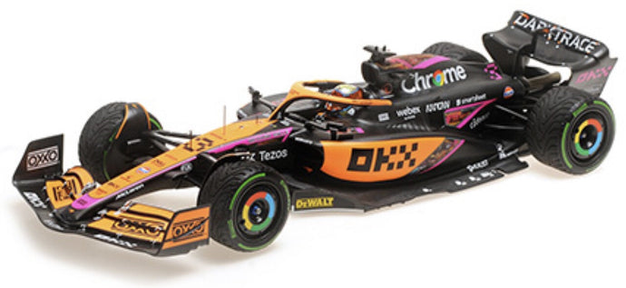 McLAREN F1 MCL36 TEAM MCLAREN N 3 5th SINGAPORE GP 2022 DANIEL RICCIARDO ORANGE LIGHT BLUE 1:18
