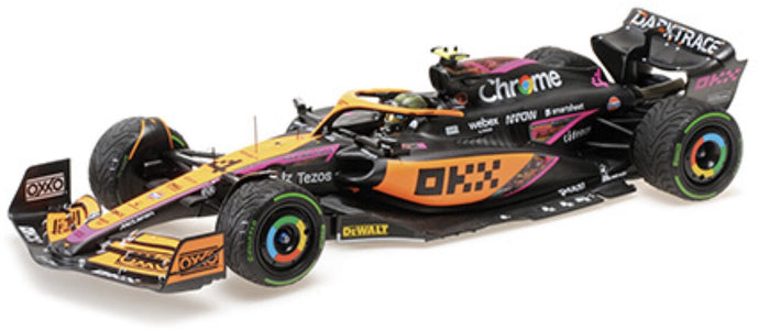 McLAREN F1 MCL36 TEAM MCLAREN N 4 SINGAPORE GP 2022 LANDO NORRIS ORANGE LIGHT BLUE 1:18