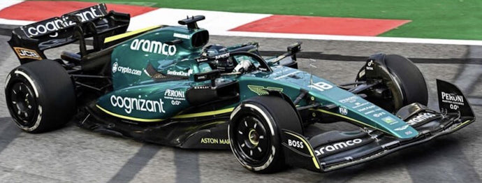 ASTON MARTIN ARAMCO COGNIZANT FORMULA ONE TEAM AMR22 #18 LANCE STROLL SINGAPORE GP 2022 grøn/gul/sort 1:43