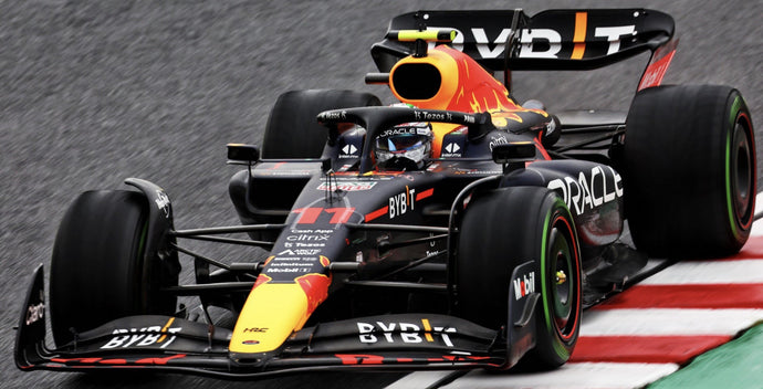 RED BULL F1 RB18 TEAM ORACLE RED BULL RACING N 11 2nd JAPAN GP 2022 SERGIO PEREZ MATT BLUE YELLOW RED 1:43