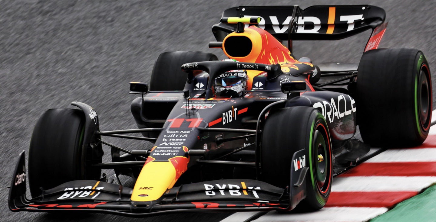 RED BULL F1 RB18 TEAM ORACLE RED BULL RACING N 11 2nd JAPAN GP 2022 SERGIO PEREZ MATT BLUE YELLOW RED 1:43