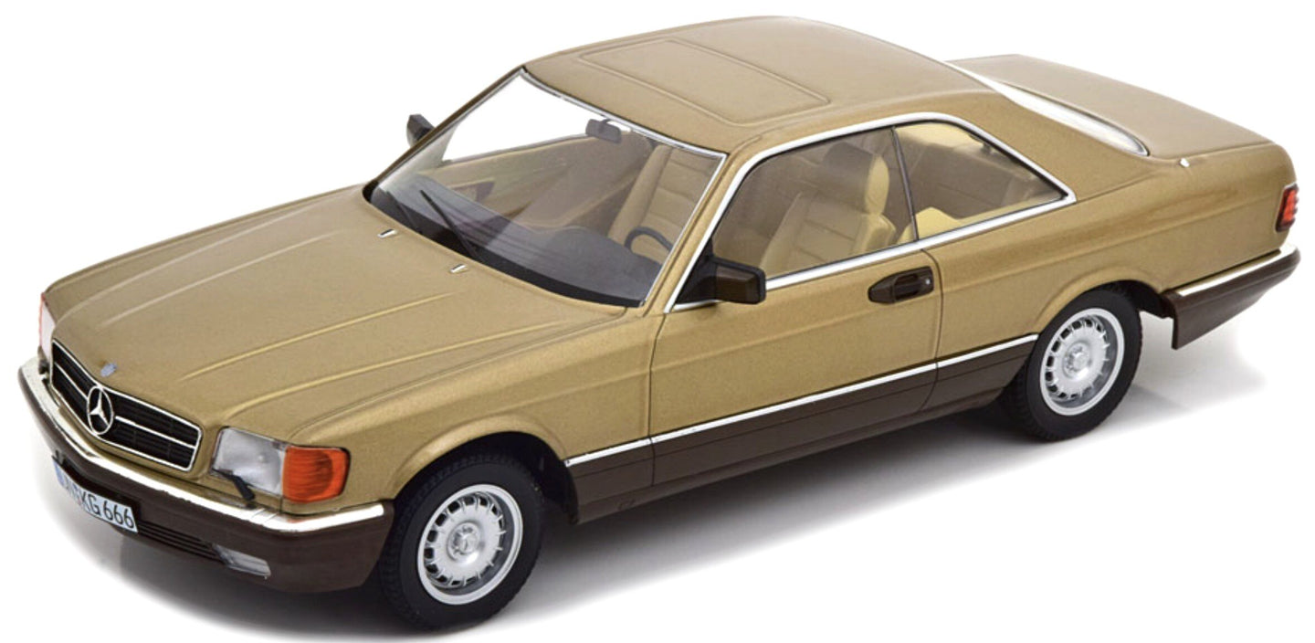 MERCEDES BENZ S-CLASS 500 SEC (C126) COUPE 1987 GOLD MET 1:18