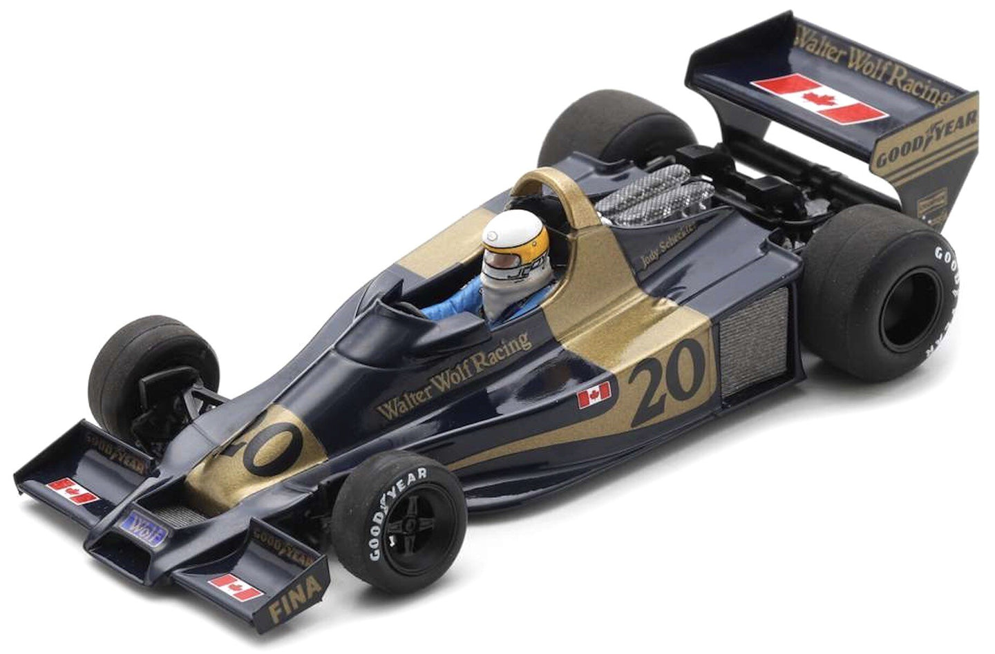 WOLF WR1 #20 JODY SCHECKTER WINNER ARGENTINA GP 1977 sort/guld 1:43