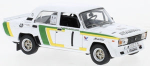 LADA FIAT 2105 VFTS N 1 RALLY VLTAVA PRIBRAM 1988 V.BLAHNA - P.SCHOVANEK WHITE GREEN YELLOW 1:43